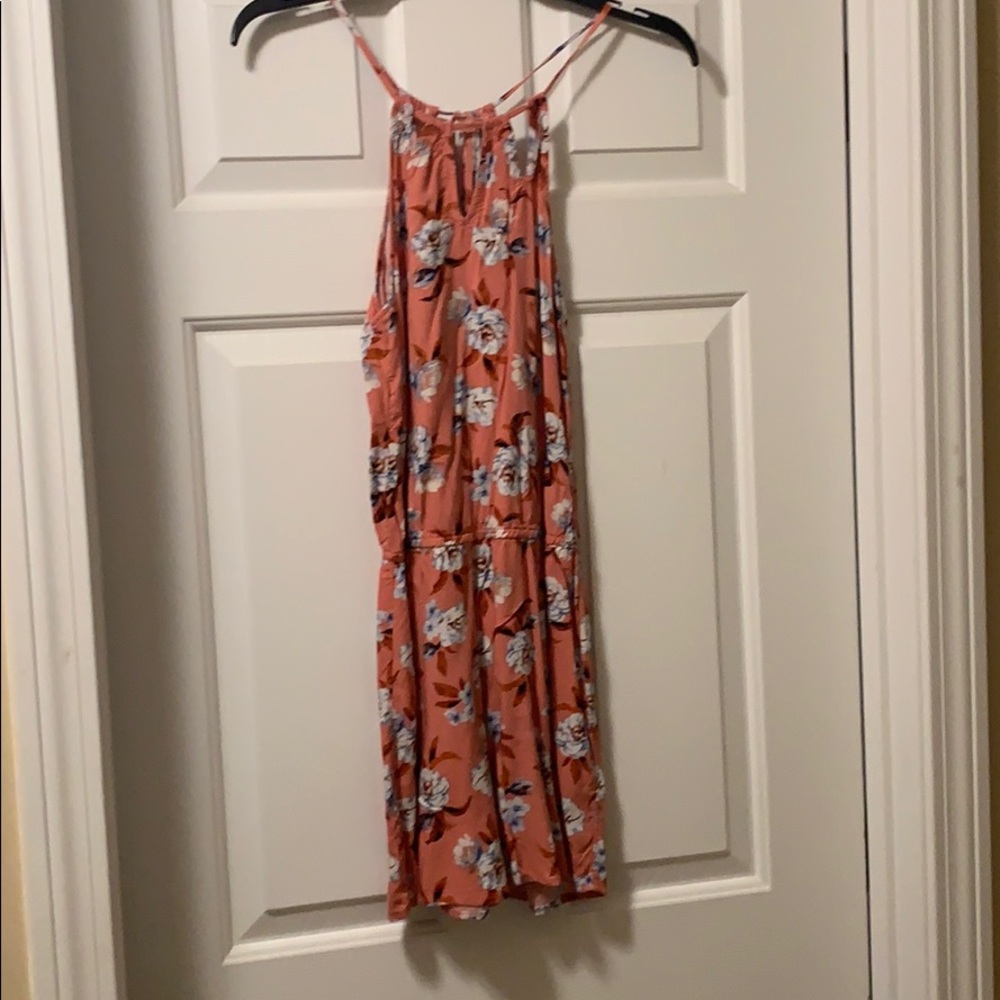 coral flower romper